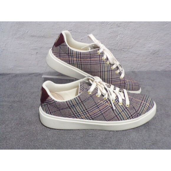 COLE HAAN Women's Crosscourt Traveler Sneaker Size 6B Plaid & Cream Laces....... - Picture 3 of 7
